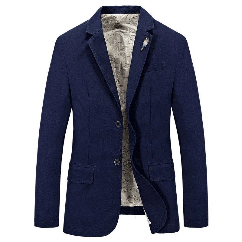 브랜드 수트 재킷 남성 봄 가을 패션 면화 공식 사무실 남성 블레이저 Masculino 의상 맘 플러스 크기 S-4XL