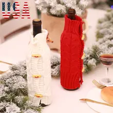 США Merry Рождество бутылки вина сумка Обложка Санта Рождественский вечерние подарок партии стол Декор