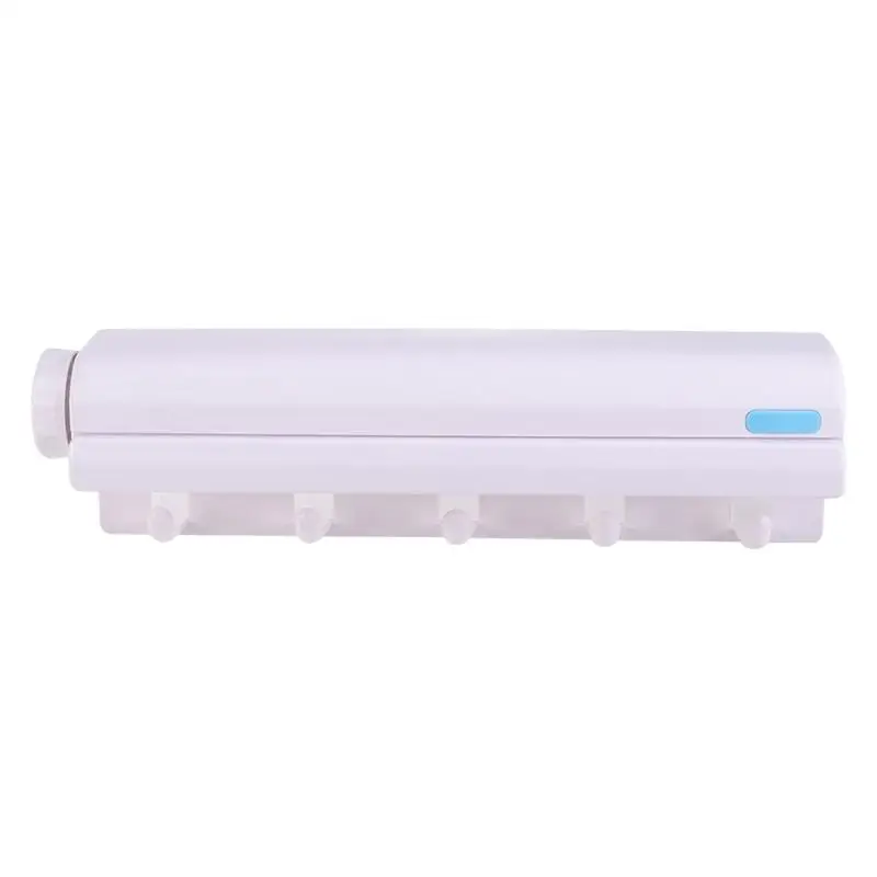 

Retractable Clothesline 5-Line Clothes Drying Rack Portable Laundry Dryer with Integrated Hooks (Random Color)