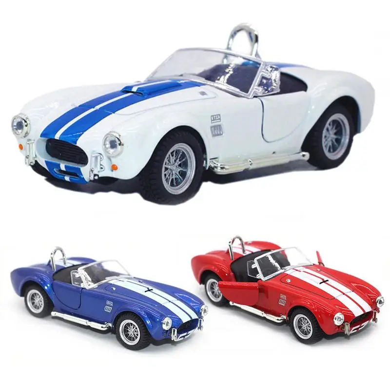 

New Arrvial 1:32 Ford Shelby Cobra Diecast Retro Metal Car Model Light And Sound Pull-back Car Toy