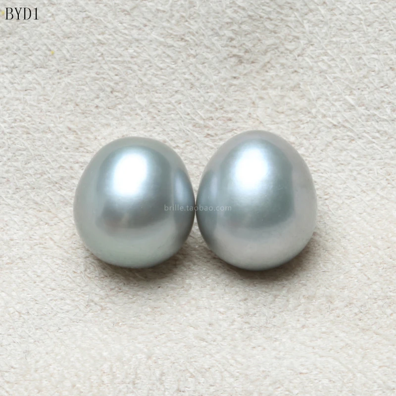 

Baroqueonly 5A oval pearl naked beads drop freshwater natural gray blue pearl for DIY drop earring jewelry making 9-10m high qua