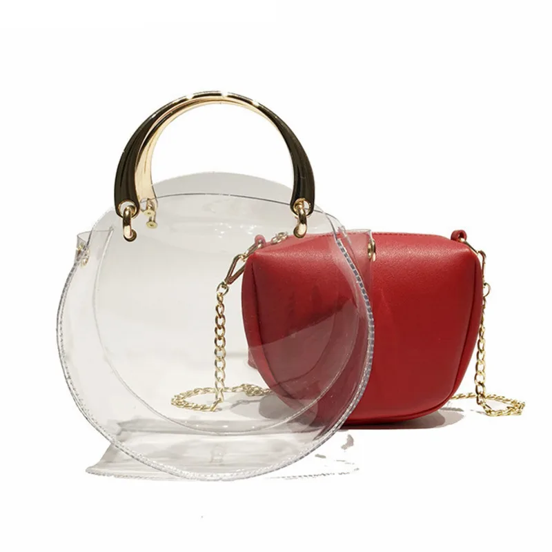 

2019 crossbody bags for women leather handbags luxury handbags women bags designer composite Transparent Shoulder Bag sac a main