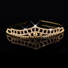 Красивые короны, диадемы, Золотые кристаллы, головной убор для детского шоу, корона, повязка на голову невесты, ювелирные изделия, разноцветные, вечерние, подарок