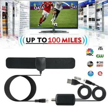 

100 Mile Range Antenna TV Digital HD Skylink 4K Antena Digital Indoor HDTV 1080P TV Antenna + Amplifier + Converter Plug 30A27