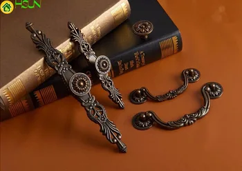 

2 pcs Vintage Dresser Pulls Handle Backplate Cabinet Drop Pull Drawer Handle Cupboard Knob Rustic Kitchen Hardware