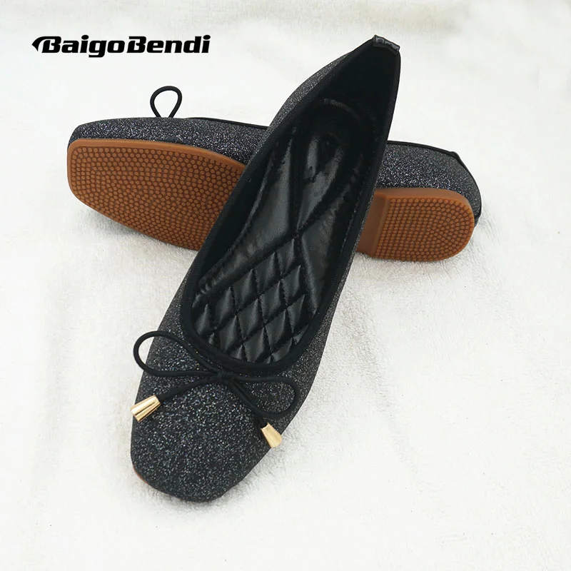 

Fashion Sequined Cloth Bowknot Flats Ladies Shoes Light Weight Girls Shinning Flat Shoes Casual Spring Summer Shoes