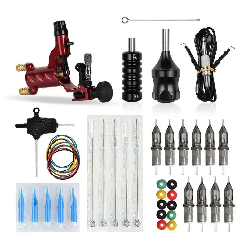 

Tattoo Machine Full Set Rotary Tattoo Shader Lining 7 Colors Assorted Tattoo Machine Gun Kit for Artists