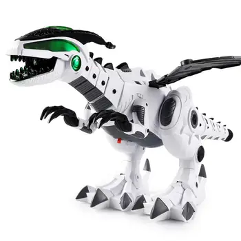 

White Spray Electric Dinosaur Mechanical Pterosaurs Dinosaur World Toy With 3pcs Small Dinosaur Model