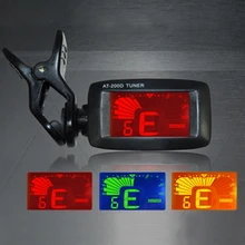 1 шт. Мини гитарный тюнер дисплей ЖК-дисплей подсветка 360 градусов вращающийся Зажим тюнер для гитары бас Хроматическая скрипка Гавайские гитары