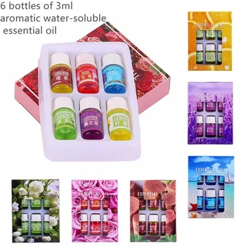 

New Product 6 bottles 3ml natural water-soluble essential oil for aromatherapy diffusers fragrance oil Humidifier