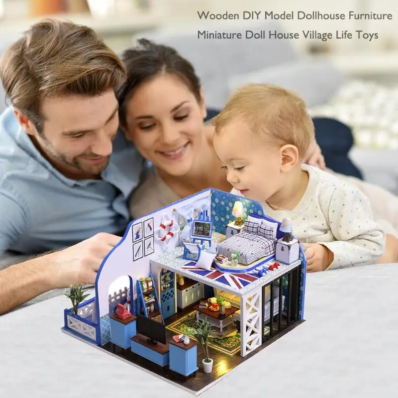 

Wooden DIY Model Dollhouse Furniture Miniature Doll House Assemble Kit Toys dollhouse Furniture Kit Toys for children Christmas