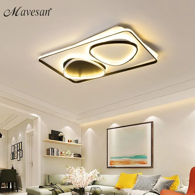 

Modern Acrylic ceiling lights for bedroom support 110V and 220V Remote control led surface mount lamps for big house