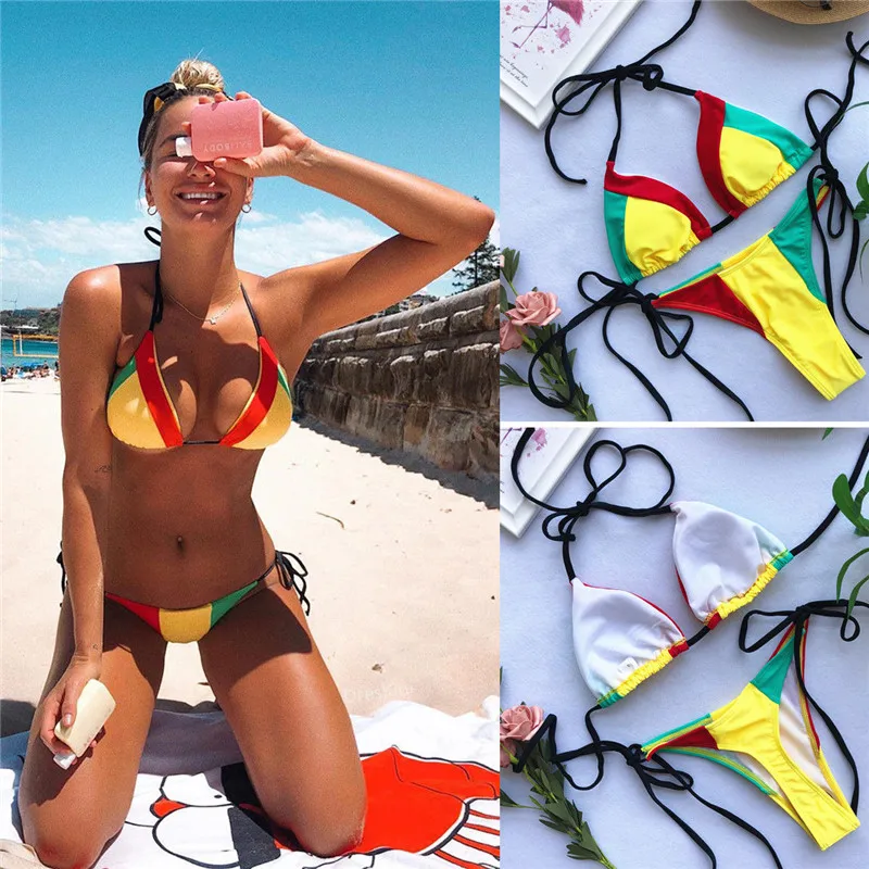

Meihuida Swimwear Beach Women Bikini 2019 Women Swimsuit Summer High waist Sexy Bikini Set Beach Bathing Suit Women Swimwear S-L