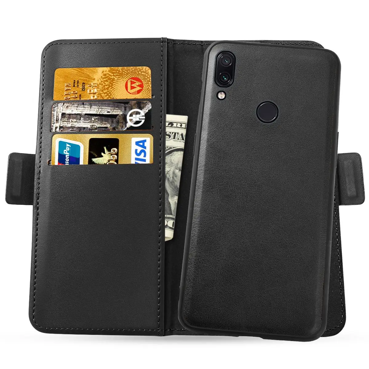 

Flip Stand Case For Xiaomi Redmi Note 7 Separable PU Leather Magnetic Wallet Cover with Card Pocket Car Bracket Function Coque