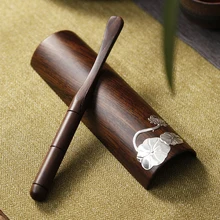 Натуральная деревянная жестяная чайная ложка ручной работы, кофейная ложка матча, китайский чайный набор высокого качества, ретро аксессуары на палочках, инструменты