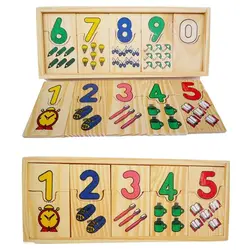 Развивающие деревянные детские игрушки Математическая головоломка детская преподавания логарифмическая доска соответствия цифровые