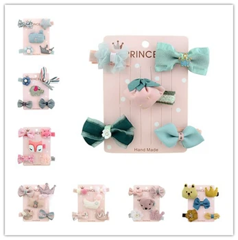 

5Pcs Kids Cute Hairpin Baby Girl Hair Bows Cartoon Animal Hair Clip