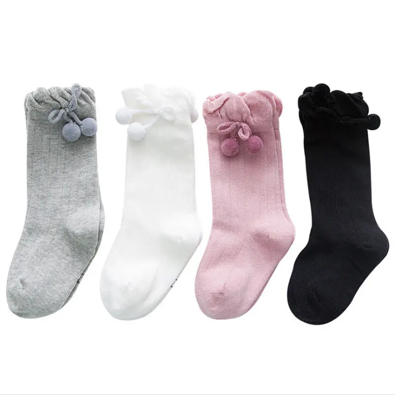 

2019 Solid Cute Kids Baby Girls Cotton Socks Autumn Winter School Casual Warm Socks