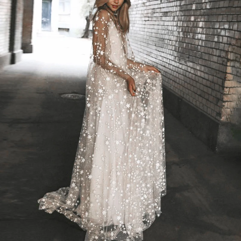 2019 Womens Sexy Perspective Maxi Long Dress Party Vacation Beach Casual Dress