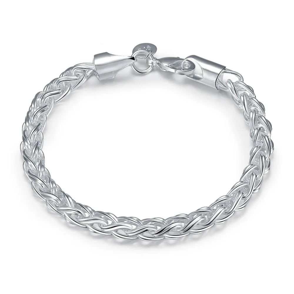 S925 Браслеты стерлингового серебра Bileklik Bizuteria Jewelry Kehribar для Для женщин Для мужчин Pulseira Feminina браслеты серебряные Dropshopp