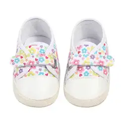 Для маленьких девочек ботиночки для новорожденных и малышей Цветочный Повседневная Тканевая обувь Prewalker кроссовки для детей пинетки