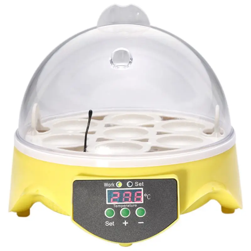 Mini 7 Egg Incubator Poultry Incubator Brooder Digital Temperature Hatchery Egg Incubator Hatcher Chicken Duck Bird Pigeon US