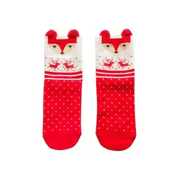 2019 женские носки зимние теплые рождественские подарки стерео-носки Мягкий хлопок милые Санта Клаус и оленями рождественские носки милые