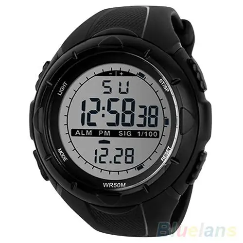 

Fashion Men Waterproof 50m LED Digital Watch Military Electronics WristWatch Silicone Band Date Sports Wrist Watch Relojes