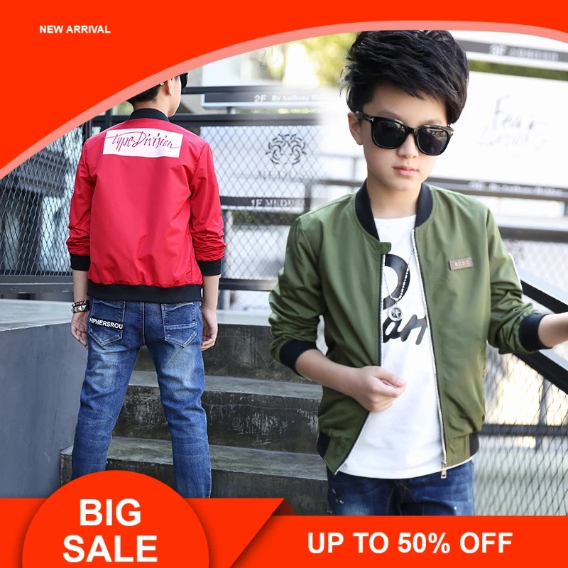 

Spring Autumn Jackets for Boy Coat Bomber Jacket Green Boy's Windbreakers pringJacket Print Kids Children Jacket