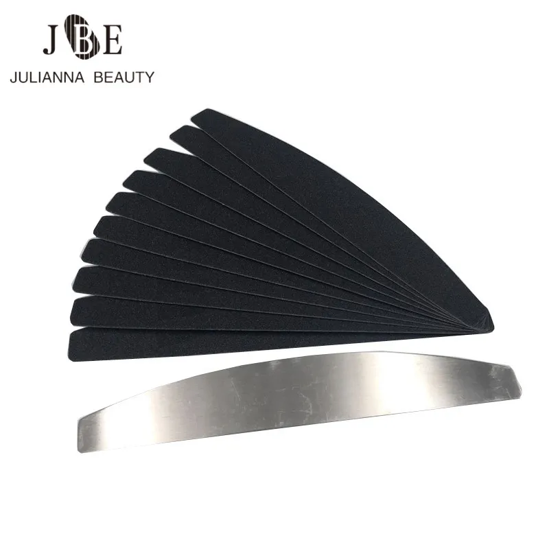 

Double Side Nail File Calluses Remover Manicure Stainless Steel Handle Sand Paper with 10 pcs Replacement Sand Paper 80/100/180
