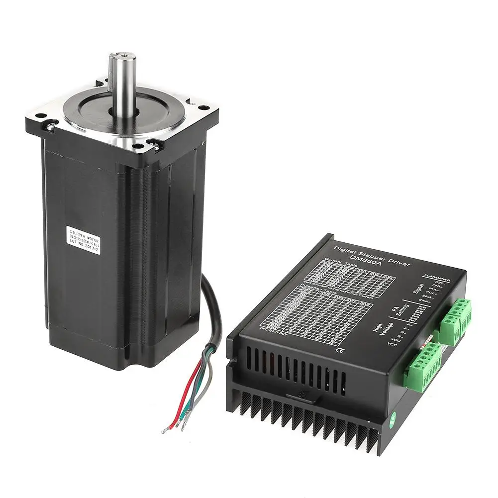 

DC Motor Driver 86HS156-6204A14-B34 Stepper Motor + DM860A Motor Driver 256microsteps Hot Sale