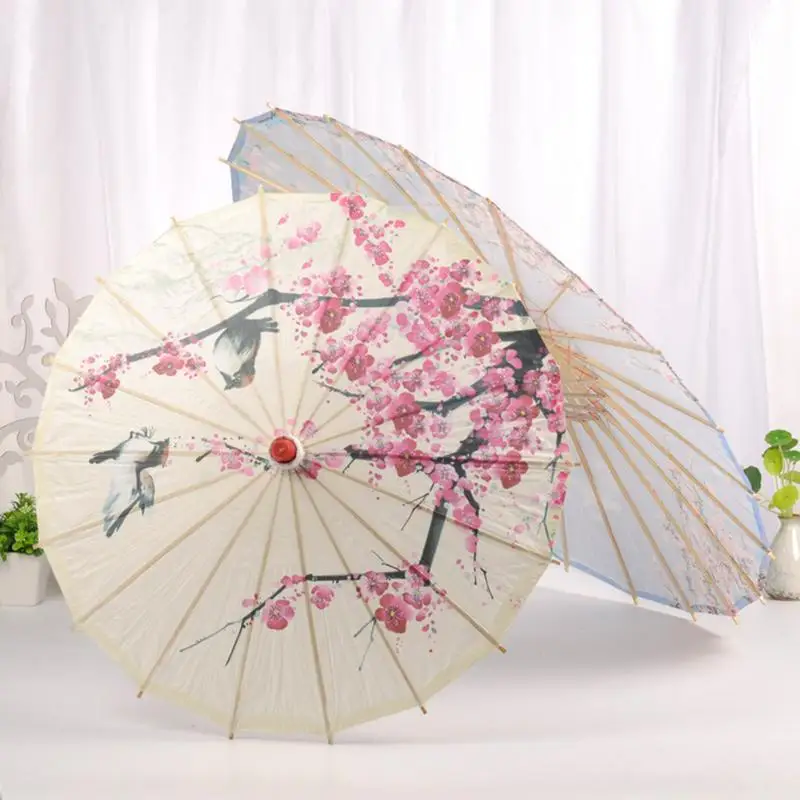 

Creative Chinese Style Wooden Handle Oil Paper Umbrella Stage Performance Props Umbrella Large Printing Lace Umbrella
