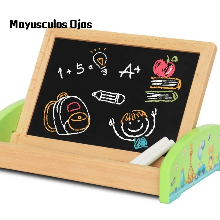 

Children Drawing Board Wooden Two-in-one Double-sided Drawing Board Magnetic Spelling Drawing Multi-functional Educational Toys