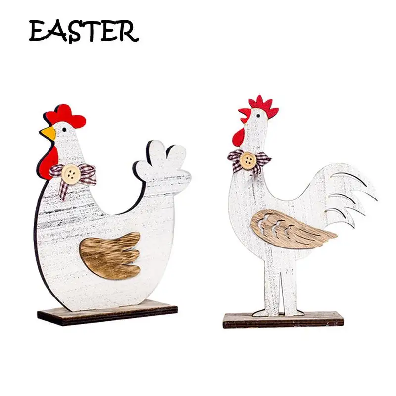 

Wooden Cock Hen Easter Decoration Ornaments Nordic Home Innovative Desktop Home Decoration Accessories