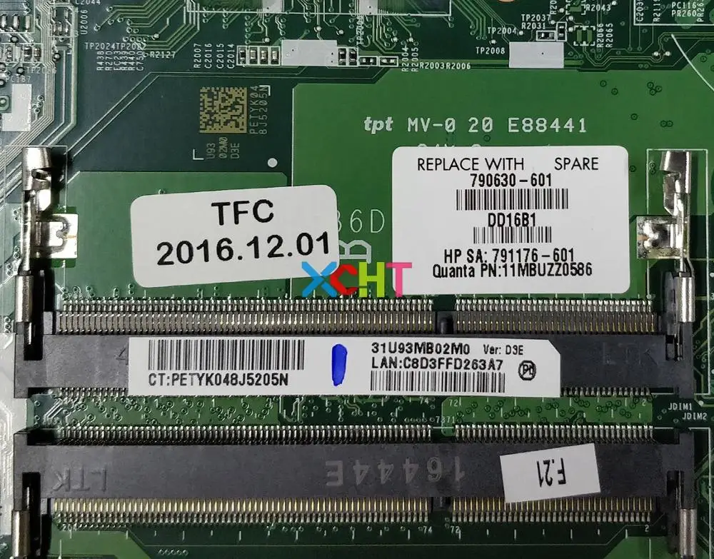 Flash Sale  790630-601 DA0U93MB6D0 UMA w A6-5200 CPU for HP 15-F305DX 15-F355NR Laptop Motherboard Tested