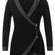 Rosegal размера плюс шаль воротник контрастная отделка Кардиган женские Свитера Осень Весна Повседневные Длинные рукава Pull Femme женский свитер