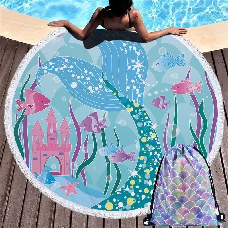 

2019 brand new Fashion design summer round beach towel Microfiber Beach Towels for Adult Home Yoga Mat Picnic Mat