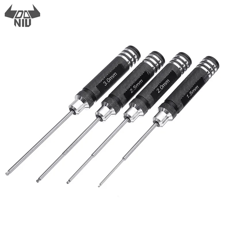 

DANIU 4pcs 1.5/2.0/2.5/3.0mm Ball Head Screwdriver Tool Set For RC Model
