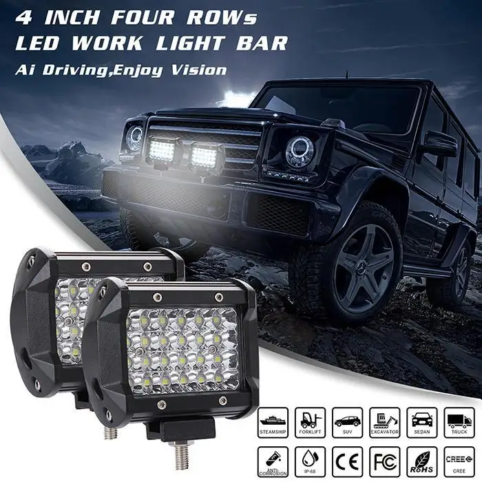 

2400Lm Car Work Light Auto LED Light Bar Off-road Modification LED Work Spotlights Fog Light Headlights Car Lamp Car Accessories