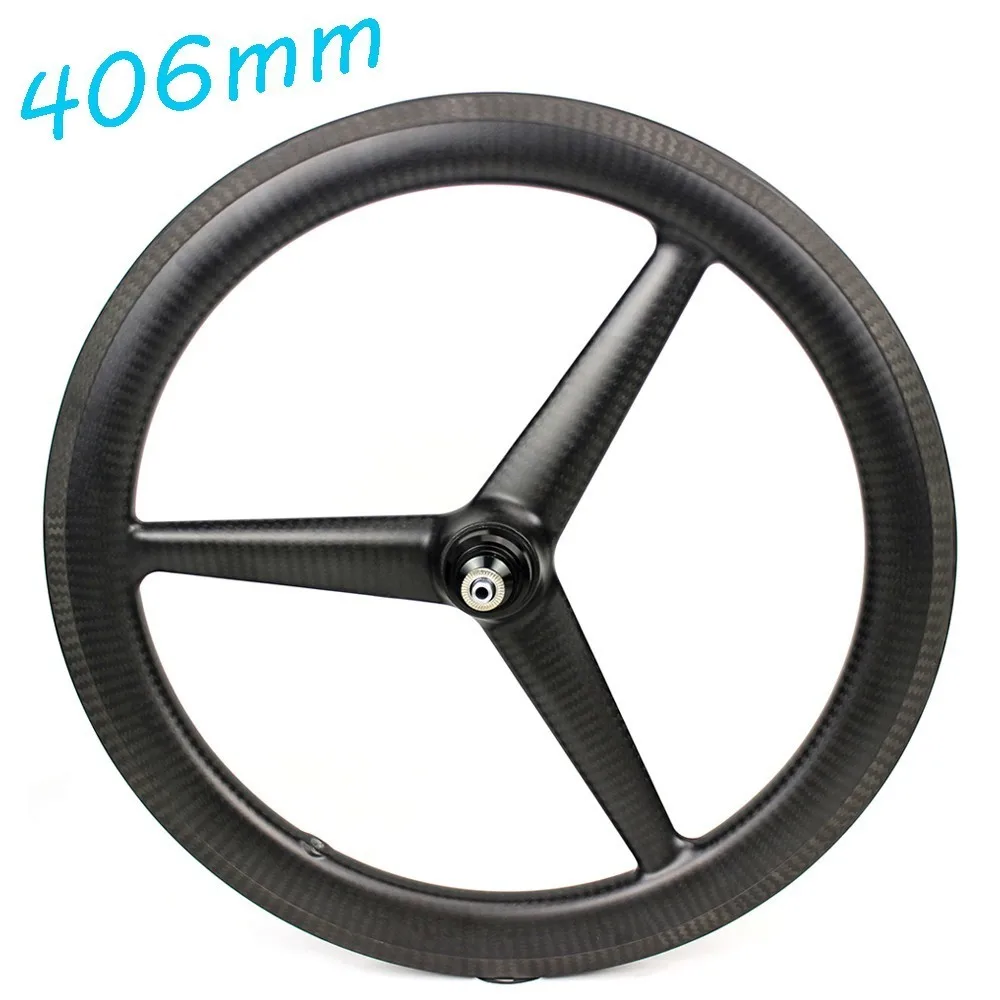 carbon tri spoke front wheel