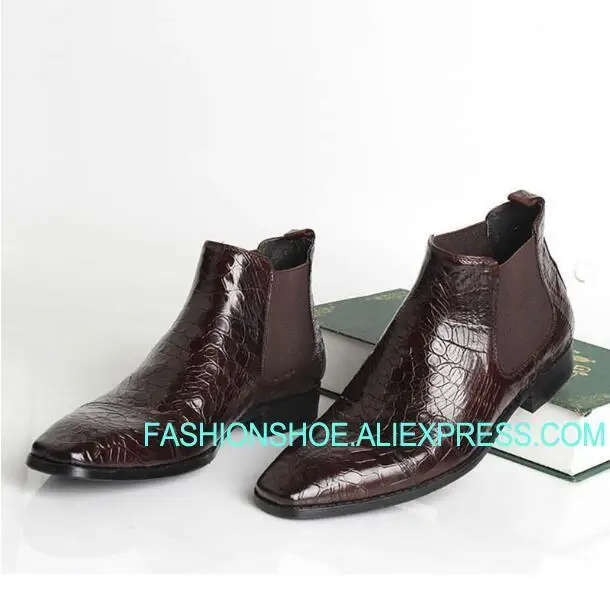 

Summer High top Crocodile Boots Mans Shoes Chelsea Booties Winter Fashion Hot