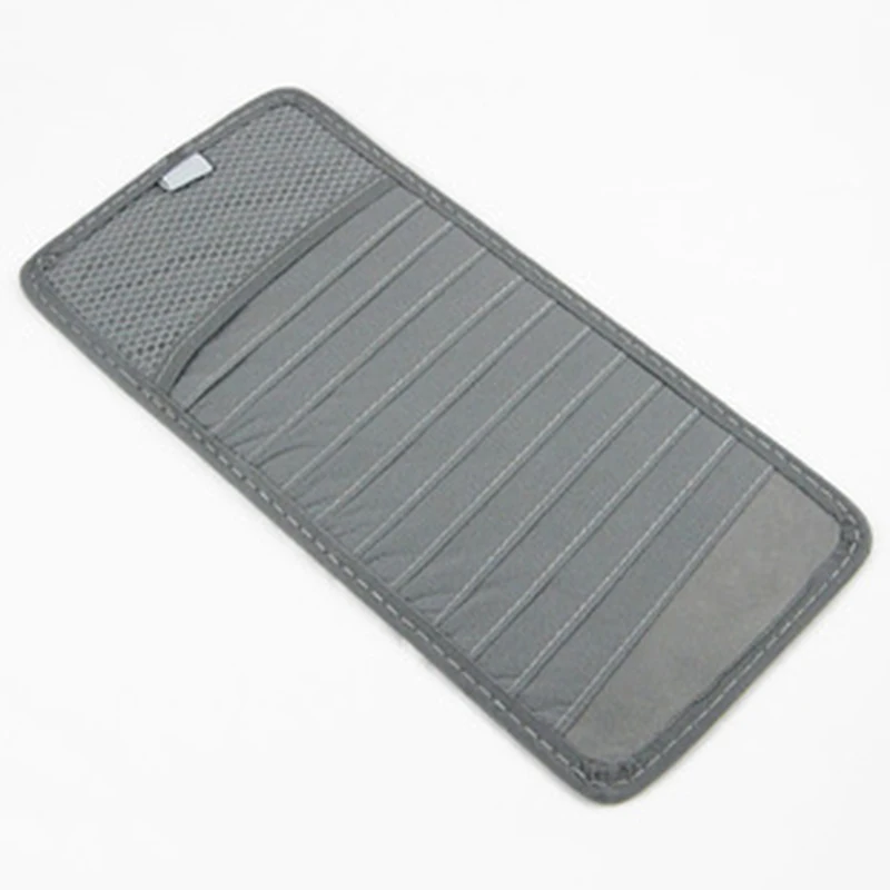 

Car Interior Black Sun Visor Storage Bag 12 Disc Slots DVD Folder Bag Holder Non-woven Clip