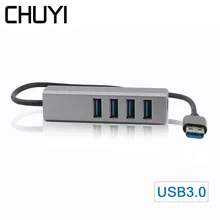 CHUYI USB Hub 3,0 4-Порты и разъёмы USB3.0 высокоскоростной адаптер разветвитель с DC 5 V/2A порт питания для ноутбука PC Phone примечание Tablet