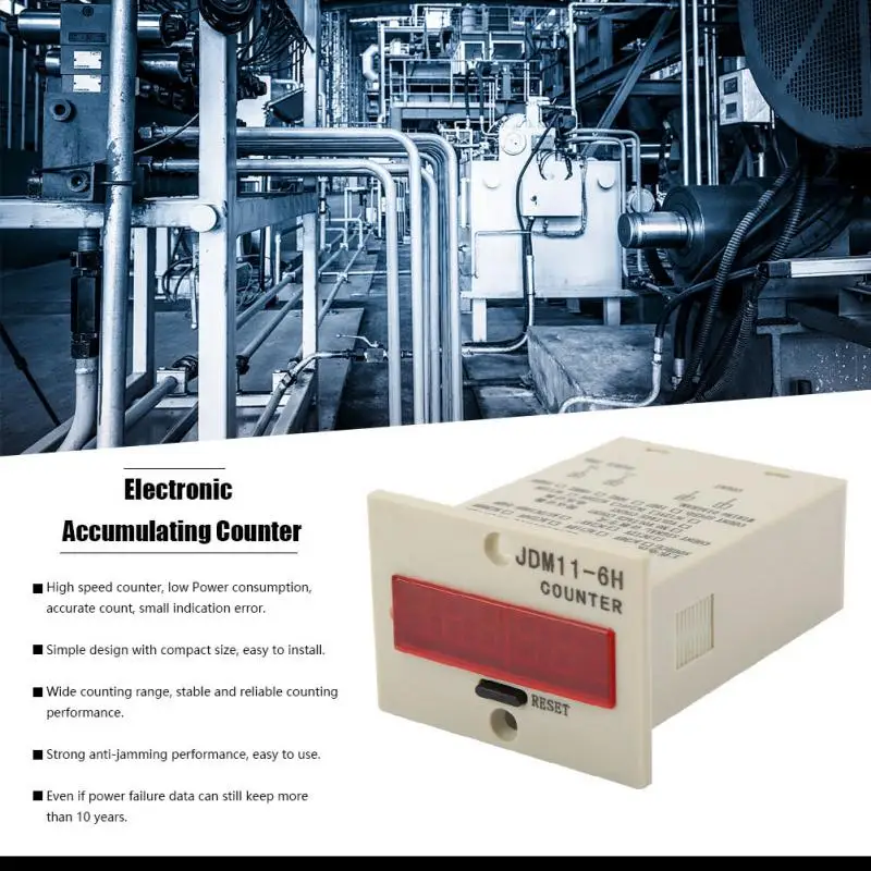 JDM11 6H 6 цифр дисплей электронный счетчик инструмент AC220V/DC36V/DC 24 V/DC 12V|Счетчики| |