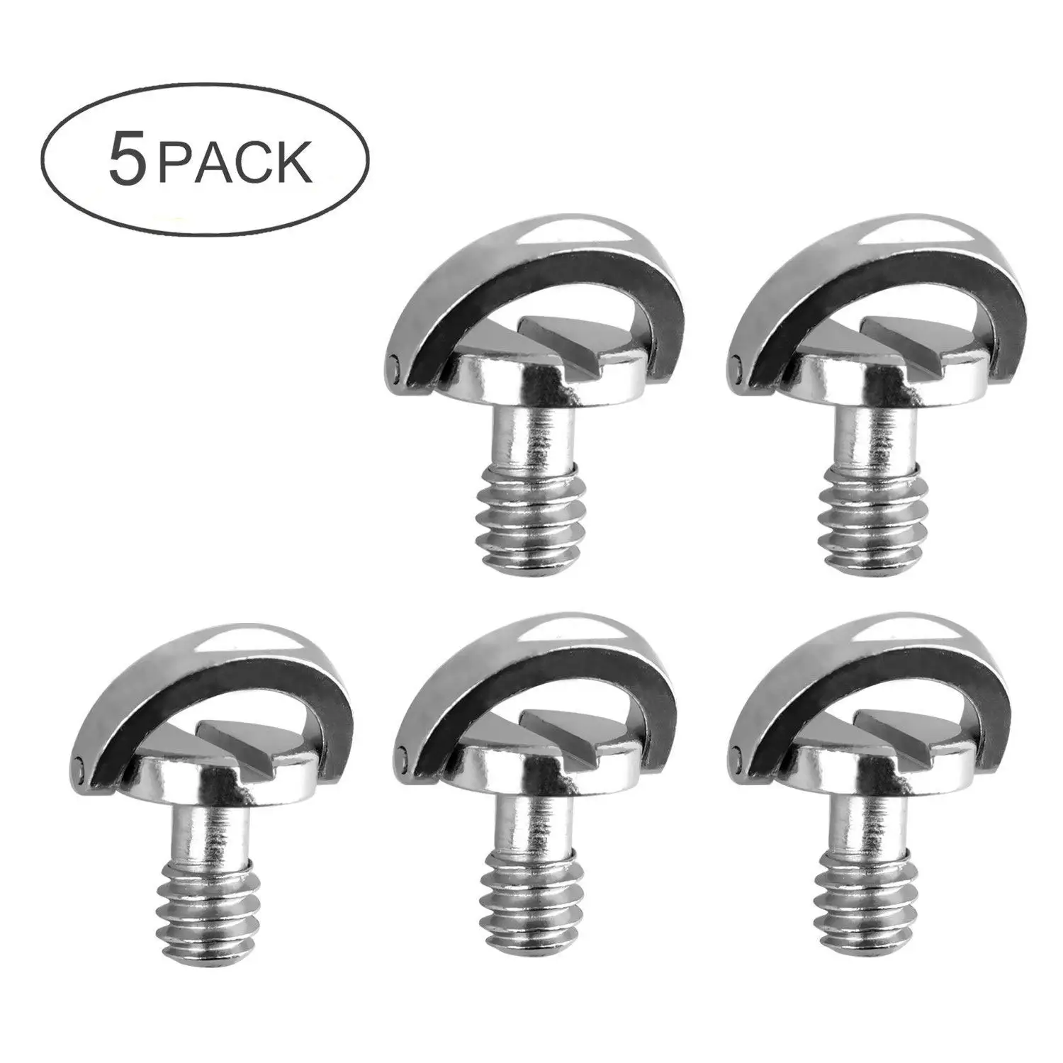 

5 Pack 1/4inch Quick Release Plate Mounting Screw D-ring D Shaft QR Screw Adapter Mount for DSLR Camera Tripod Monopod QR Plat