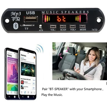 

Compatible 5V 12V Bluetooth MP3 Decoder Board module MP3 Player Car Kit FM Radio TF USB 3.5 Mm WMA AUX Audio Receiver