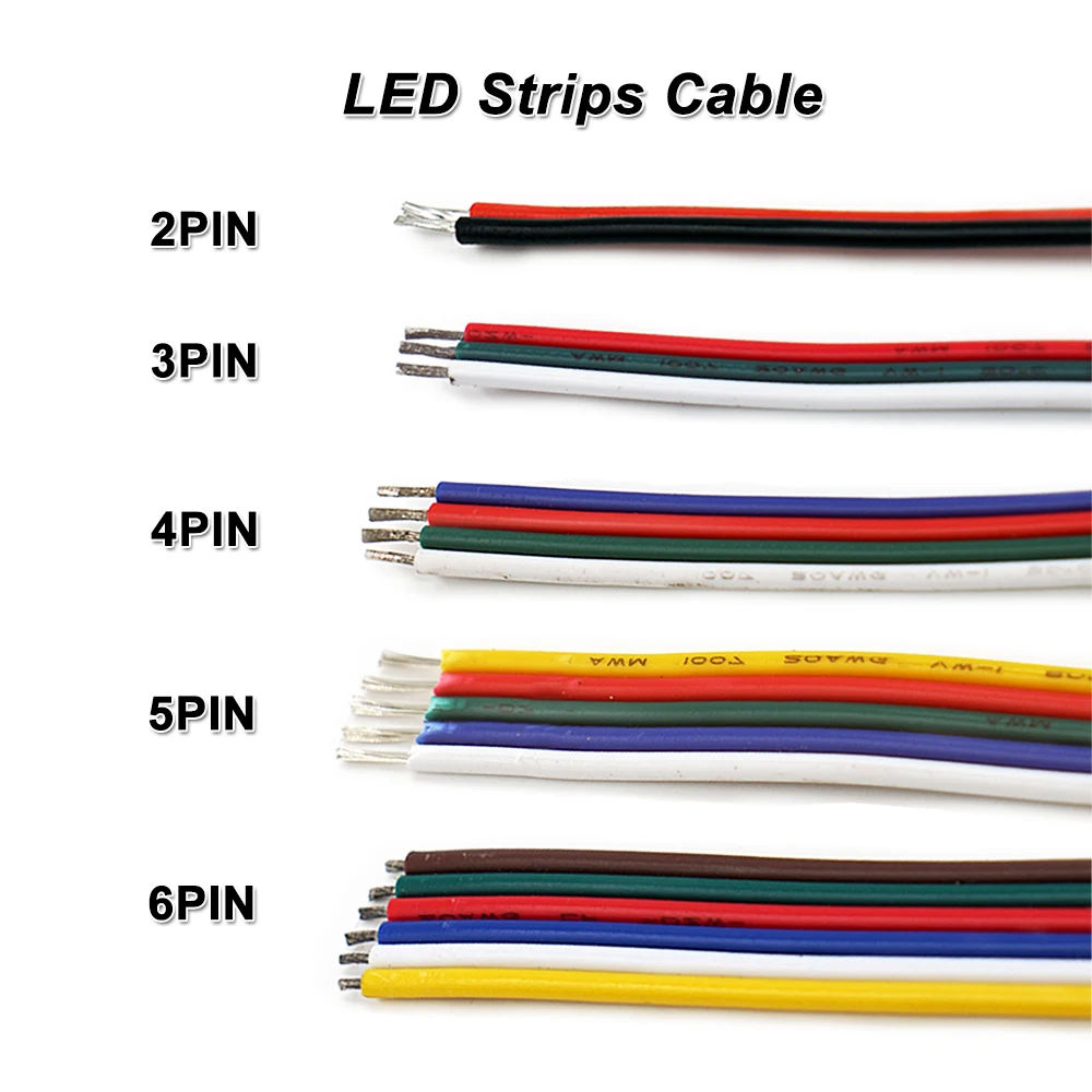 3PIN кабель, 20AWG, провода, для 2835 3528 5050 WWCW CCT светодиодный полоски, низкая Напряжение DC5V/DC12V/DC24V, освещение Светодиодное светильник в форме линейки, жесткий стержень