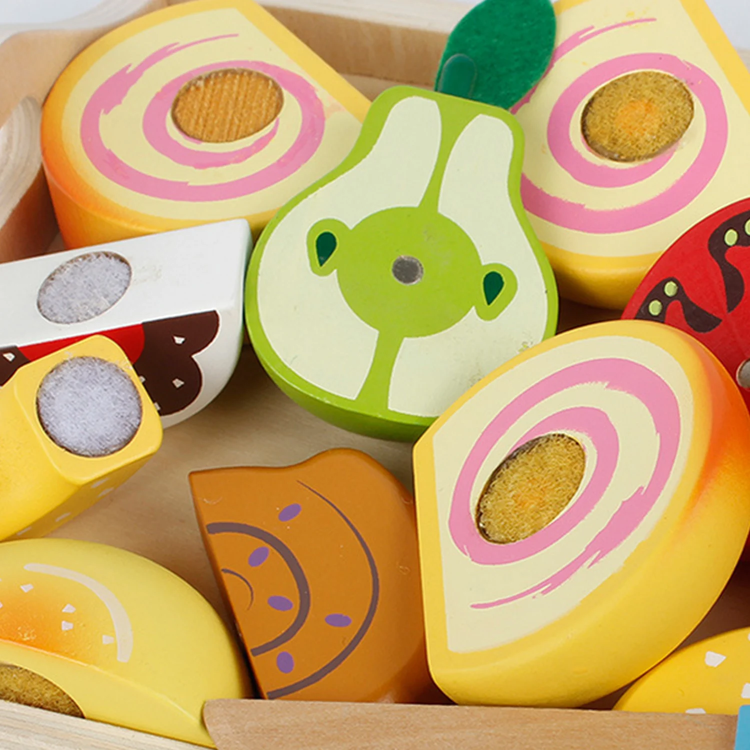 Дети DIY мультфильм цветной Woode фрукты овощи еда ножи для шашлыков резка кухонная утварь ролевые игры игрушка
