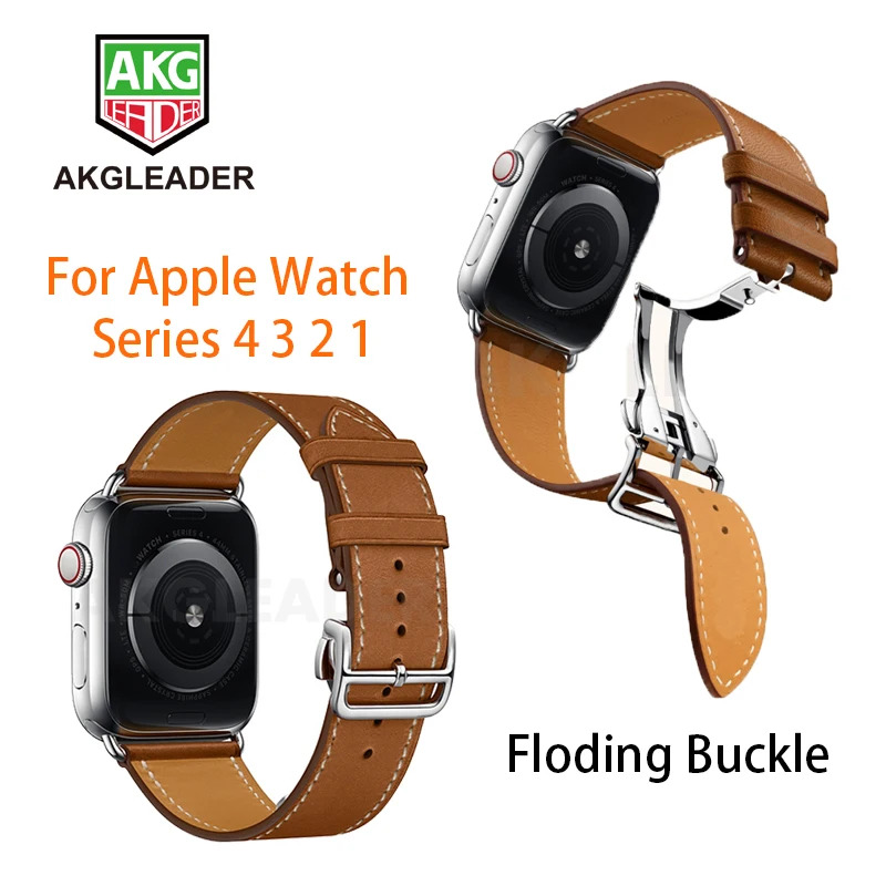 Newest Deployment Buckle Band For Apple Watch 4 40mm 44mm Series 3 2 1 Single Tour Strap For