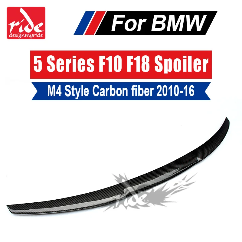 

F10 Rear Wing Spoiler Tail For BMW F10 F18 NEW M4 Style Carbon Fiber Rear Trunk Spoiler Wing 5-Series 520i 528i 530i 535 2010-16